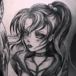 Sailor Shibari tattoo by Sasha Katuna #sashakatuna #sailormoontattoos #blackandgrey #illustrative #sailormoon #shibari #anime #manga #moon #rope #kinbaku #lady #portrait #sailorvenus