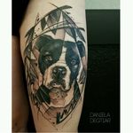 Dog tattoo by Daniela Degtiar #DanielaDegtiar #graphic #sketchstyle #abstract #watercolor #dog