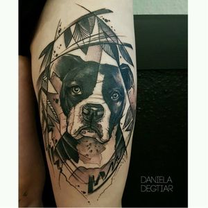Dog tattoo by Daniela Degtiar #DanielaDegtiar #graphic #sketchstyle #abstract #watercolor #dog