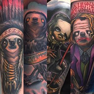 Sloth Tattoos by Eddie Stacey #sloth #slothtattoo #slothtattoos #slothdesign #funtattoos #EddieStacey