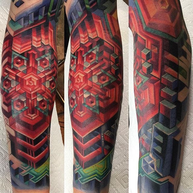 Geometric ArtistPattern Recognitionist Mike Cole on Instagram Pics of  notforrestg ribs Collaboration mechmastermike x tymcewen bodyart  tattoowork natureinspired tattooartist tattoo biomech