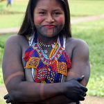 An Amazon woman showing her Jagua body art #jagua #amazon #natural #temporarytattoo #huito
