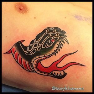 Snake Tattoo by Tony Nilsson #snake #traditional #classictattoos #TonyNilsson