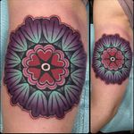 Mandala Tattoo by Katie McGowan #Traditional #BoldTattoos #ColorfulTattoos #Colorful #KatieMcGowan