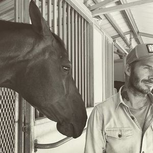 David Beckham with a horse, but like... ho honestly gives a fuck about the horse. #davidbeckham #celebrity