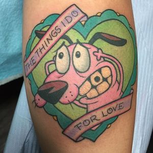 Courage the Cowardly Dog tattoo by Alex Strangler. #courage #cartoon #dog #cartoonnetwork #couragethecowardlydog #AlexStrangler