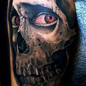The skull from the Evil Dead 2 movie poster #ashwilliams #evildead #demons #skull #gore #horrortattoo