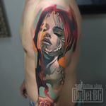 Painterly tattoo by Bullet BG #BulletBG #paintingstyle #realistic #graphic #painting #portrait #woman