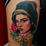 Amy Winehouse Tattoo by Eric Moreno @ericmoren0 #EricMoreno #Neotraditional #Neotraditionaltattoo #LaMujerBarbuda #Madrid #AmyWinehouse