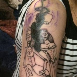 Curious about the thought process behind that black blob... #tattoofails #disneyprincess