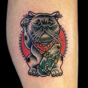 Meow  by Phil Hatchet (via IG-philhatchetyau) #traditional #cats #Cattoo #color #PhilHatchetyau