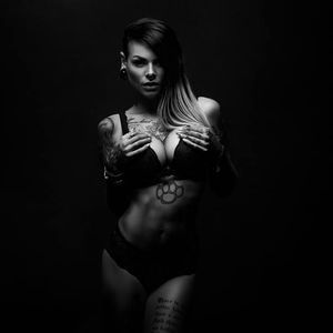 Model Sara Surprisink photographed by Florian Böcking #FlorianBöcking #photography #tattooedmodel #lingerie #SaraSurprisink