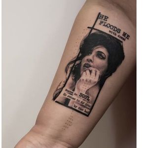 Amy Whinehouse tattoo by Emma Bundonis #EmmaBundonis #blackandgrey #realistic #amywinehouse #27club