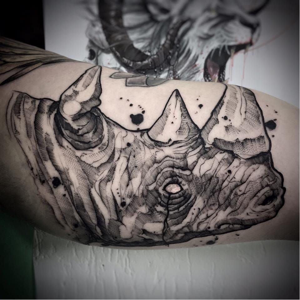 Rhino skull : r/drawing
