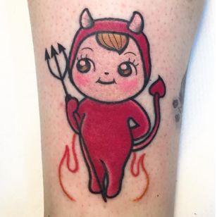 Devil Kewpie de Meri (Via IG - tattoosbymeri) #kewpie #traditional