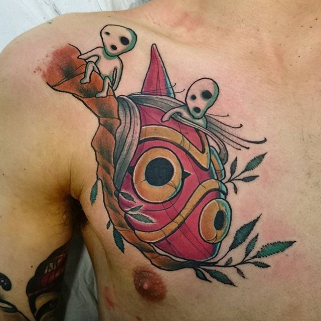 princess mononoke mask tattoo