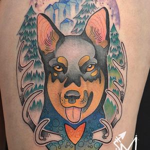 Dog tattoo by Emy Blacksheep #EmyBlacksheep #newschool #dog
