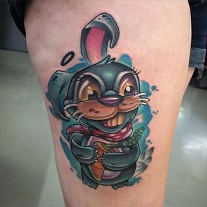 Bunny Tattoo by Casey Charlton #bunny #bunnytattoo #newschool #newschooltattoo #newschooltattoos #newschoolartist #CaseyCharlton