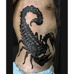 Scorpion Tattoo by Rakov Serj #NeoTraditional #NeoTraditionalTattoos #RussianTattoo #ModernTattoos #ExcitingTattoos #Scorpion #scorpio #blakcwork #RakovSerj