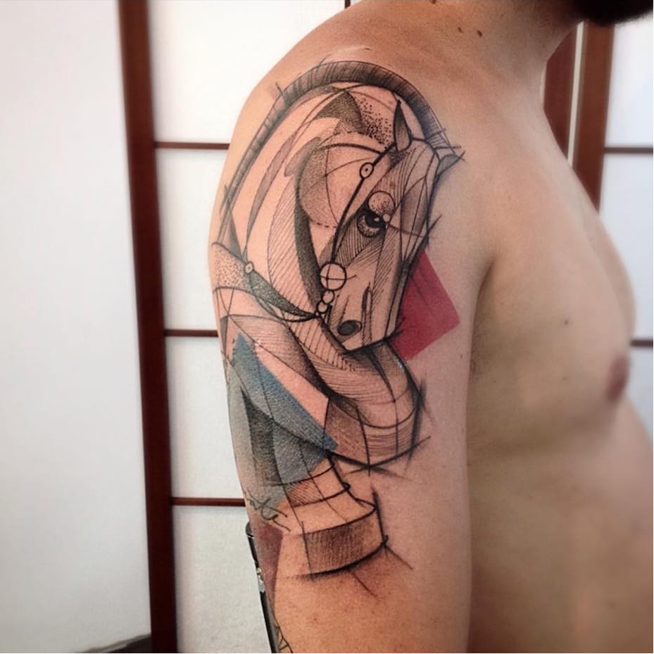 Tattoo uploaded by Victor Duarte • Cavalo, xadrez • Tattoodo