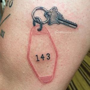 Key tattoo by Shannon Perry. #ShannonPerry #linebased #linework #offbeat #key