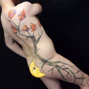 Tree tattoo by Marielle Royseth #tree #MarielleRoyseth #lowpoly #nature #plant