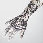Blackwork Hand Tattoo by Peter Madsen #blackwork #blackworkhand #blackworkhandtattoo #blackworktattoos #blackworkartists #hand #handtattoos #dotwork #dotshading #linework #PeterMadsen