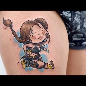 Lara Croft tattoo by Cam-miyu  #Cammiyu #geek #kawaii #laracroft #gaming