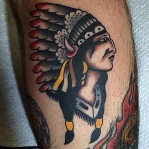 Chief Tattoo by Joe Tartarotti #chief #traditional #traditionalartist #oldschool #vinatge #classic #Italianartist #JoeTartarotti