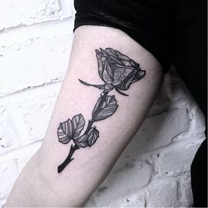 Black Flower Tattoo by Burpi Brebzy #BurpiBrebzy #blackflower #rose #black #flower