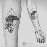 Crow tattoo by Mindaugas Bumblys #MindaugasBumblys #geometric #nature #blackwork #crow