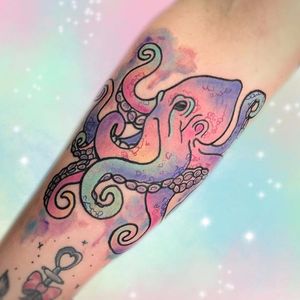 Por Kelly Mcquirk #KellyMcquirk #gringa #cute #fofa #delicada #delicate #colorida #colorful #polvo #octopus #animal #watercolor #aquarela