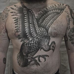 Vulture Tattoo by Justin Olivier #vulture #blackworkvulture #blackworkbird #blackwork #blackink #darkart #JustinOliver