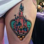 Disneyland tattoo by Jordan Baker. #disney #disneyland #castle #waltdisney #JordanBaker