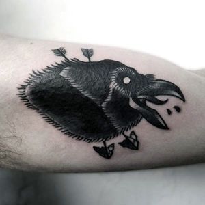 Blackwork Crow Tattoo, artist unknown #blackworkcrow #crow #blackcrow #raven #blackbird #blackworkbird #blackworkartist