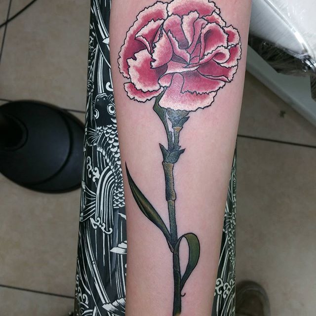 Tattoos by Katelyn Crane : Tattoos : Feminine : Carnation tattoo