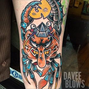 Heikegani Tattoo by Davee Blows #heikegani #heikeganitattoo #japanesecrab #japanesecrabtattoo #japanese #crab #DaveeBlows