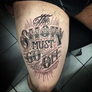 Lettering Tattoo by Pierr Oked #lettering #script #blackandgrey #PierrOked