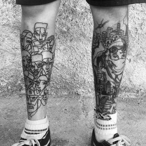 Cubist tattoo by Gumo #Gumo #cubism #cubist #linework #contemporary #finearts #picasso