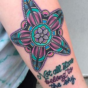 "Not all stars belong to the sky" Awesome vibrant and colorful tattoo done by Katie Mcgowan. #katiemcgowan #blackcobratattoo #coloredtattoo