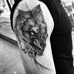 Wolf Sketch Tattoo by Inez Janiak #wolf #wolftattoo #wolfsketchtattoo #sketch #sketchtattoo #sketchtattoos #blackwork #blackworktatoo #blackworksketch #graphicsketch #graphicblackwork #darktattoo #darkartists #InezJaniak