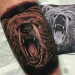 Wild and Ghastly Black and Gray Bear Tattoo #Bear #BearTattoo #Realistic #Blackandgray