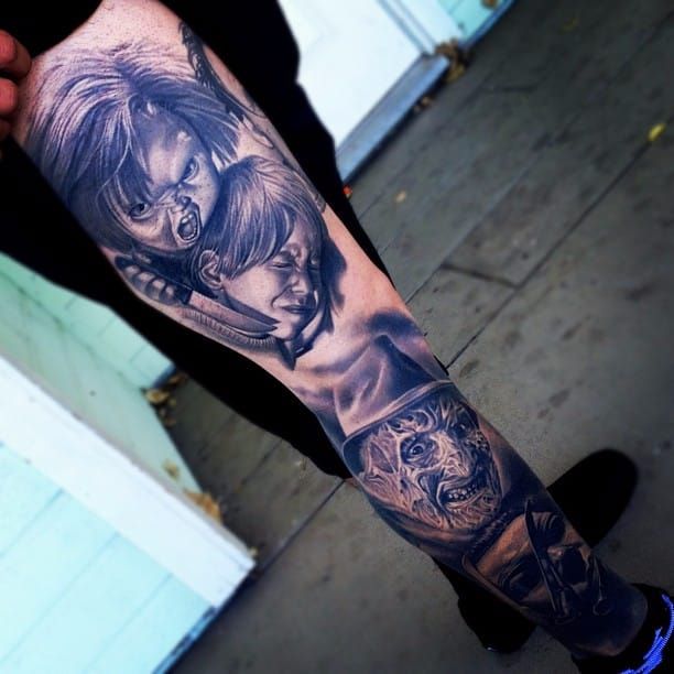 80 Chucky Tattoo Ideas For Men  Horror Movie Designs  Chucky tattoo  Halloween tattoos Horror tattoo