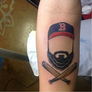 Boston Bearded Man, by Sondra Simmons Kretschmar #baseballtattoo #SondraSimmonsKretschmar