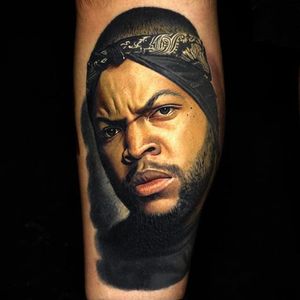 Ice Cube Tattoo by Nikko Hurtado #icecube #icecubetattoo #rapper #rappertattoo #portrait #portraittattoo #gangsterrap #musician #musiciantattoo #NikkoHurtado