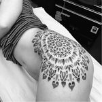 Mandala tattoo by Matt Stopps #MattStopps #monochrome #dotwork #ornamental #mandala