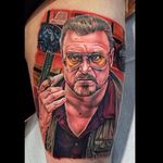 Walter Sobchak, one of the movies Big Lebowski tattoos by Cecil Porter #WalterSobchak #BigLebowski #TheBigLebowski #MovieTattoos #FilmTattoos #CecilPorter