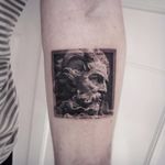 Ancient deity by Cold Gray #ColdGray #blackandgrey #realism #realistic #hyperrealism #statue #stone #zeus #sculpture #tattoooftheday