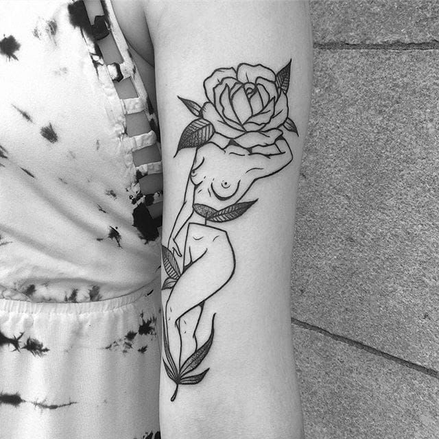 Tattoo uploaded by Joe • Now that's something! #LydiaMarier #blackwork #blackworker #rose #woman #body #illustrative #blackink • Tattoodo