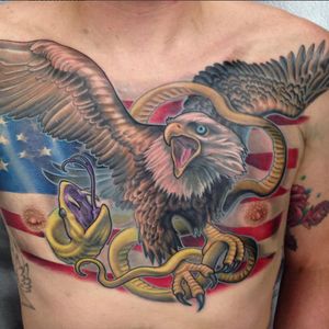 Eagle and flag by Erek Lanier. (Via IG - erek_lanier)